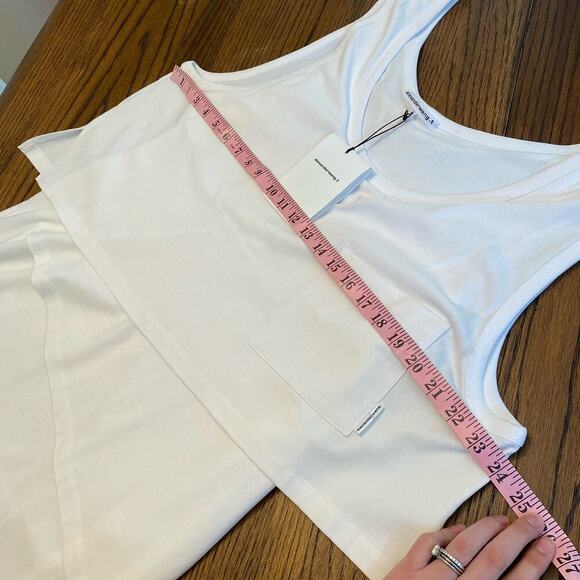 NWT Alexander Wang High Twist Jersey Layered Muscle Mini Dress Womens sz L White - Picture 15 of 15